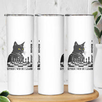 Chess Lover Skinny Tumbler I Never Lose Either I Win Or I Learn Elegant Cool Cat