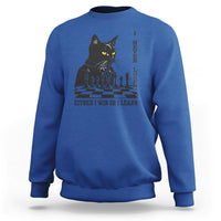 Chess Lover Sweatshirt I Never Lose Either I Win Or I Learn Elegant Cool Cat - Wonder Print Shop