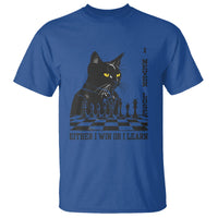 Chess Lover T Shirt I Never Lose Either I Win Or I Learn Elegant Cool Cat - Wonder Print Shop