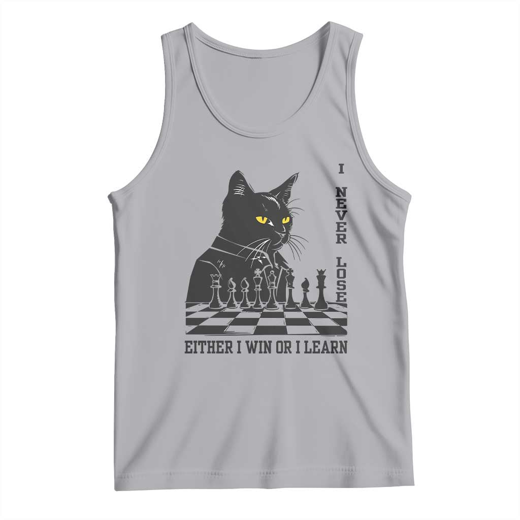 Chess Lover Tank Top I Never Lose Either I Win Or I Learn Elegant Cool Cat