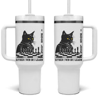 Chess Lover Tumbler With Handle I Never Lose Either I Win Or I Learn Elegant Cool Cat