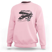 Funny Biplane Sweatshirt Airplane Mode On Flying Pilots - Wonder Print Shop