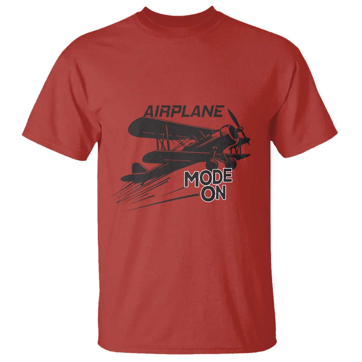 Funny Biplane T Shirt Airplane Mode On Flying Pilots - Wonder Print Shop