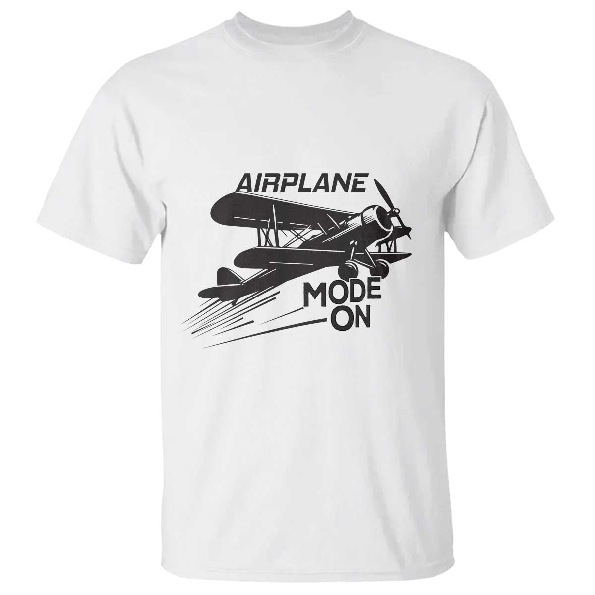 Funny Biplane T Shirt Airplane Mode On Flying Pilots - Wonder Print Shop