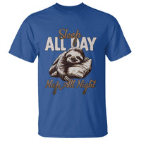 Funny Sloth T Shirt Sleep All Day Nap All Night Sleep Napping Cute - Wonder Print Shop