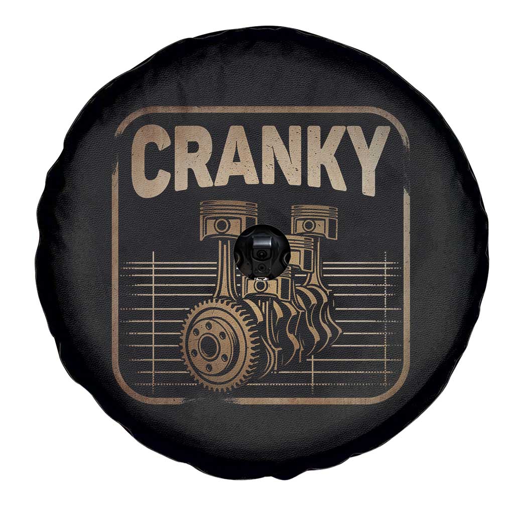 Funny Cranky Car Engine Crankshaft Cars Lover Mechanics Spare Tire Cover Fathers Day - Wonder Print Shop