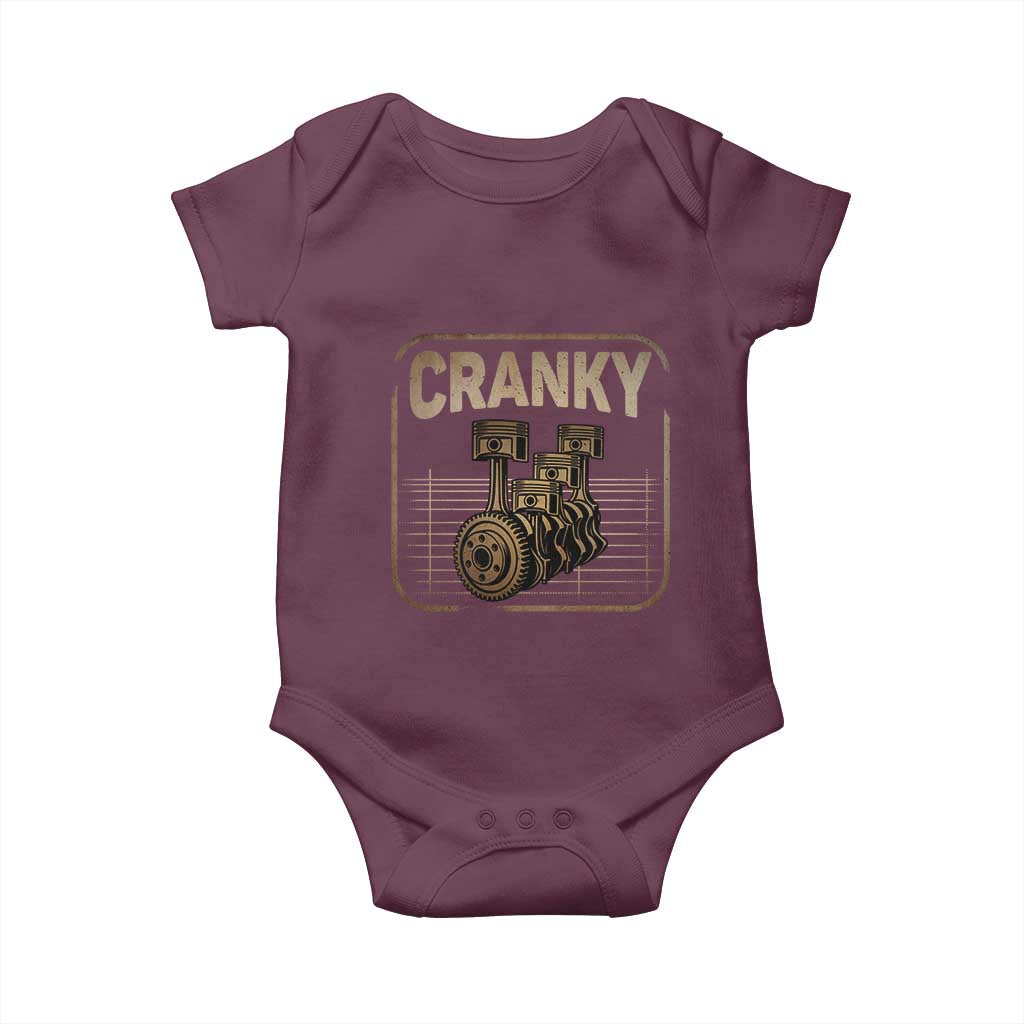 Funny Cranky Car Engine Crankshaft Cars Lover Mechanics Baby Onesie Fathers Day - Wonder Print Shop