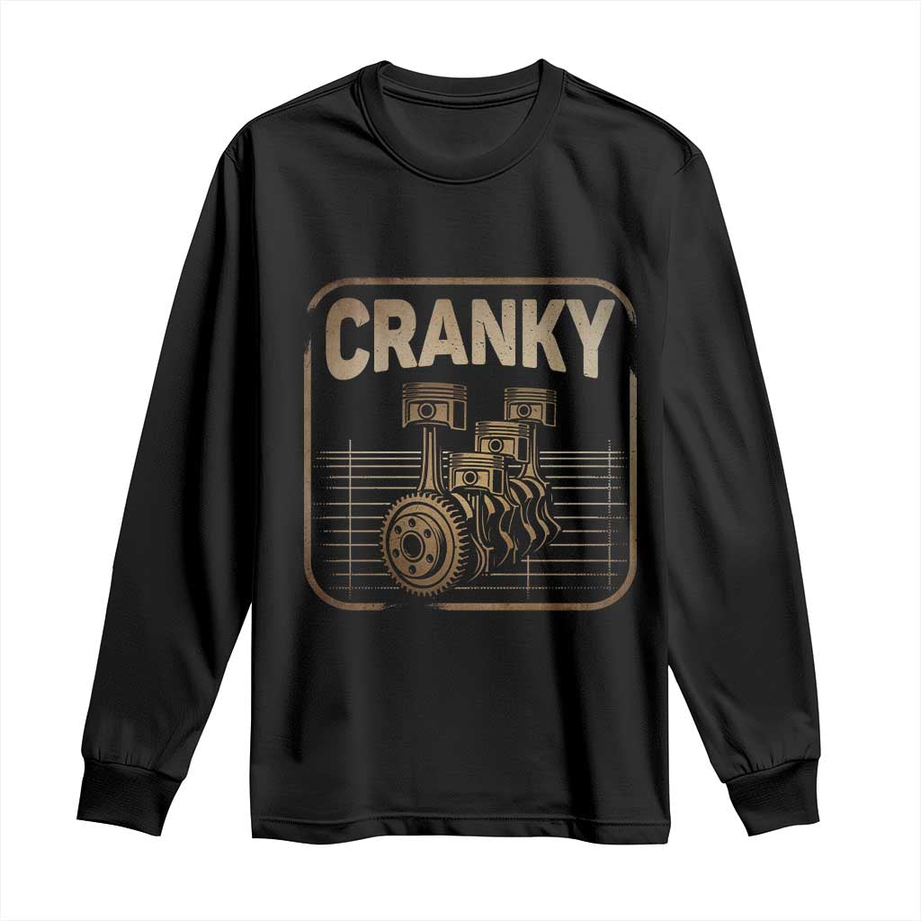 Funny Cranky Car Engine Crankshaft Cars Lover Mechanics Long Sleeve Shirt Fathers Day - Wonder Print Shop