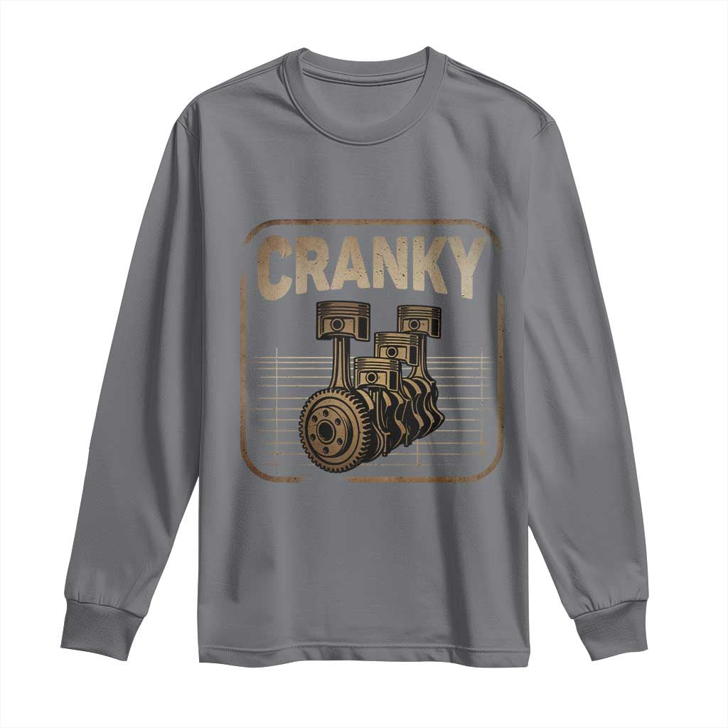 Funny Cranky Car Engine Crankshaft Cars Lover Mechanics Long Sleeve Shirt Fathers Day - Wonder Print Shop