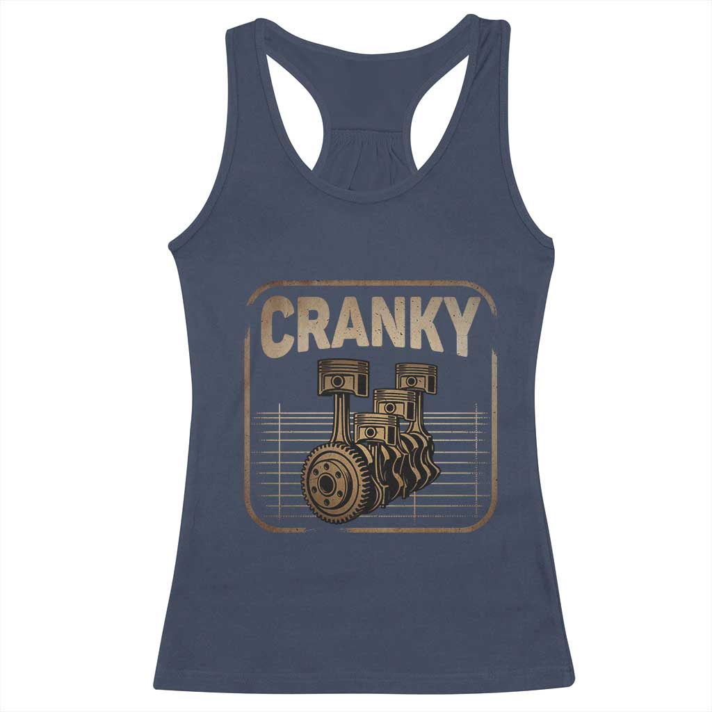 Funny Cranky Car Engine Crankshaft Cars Lover Mechanics Racerback Tank Top Fathers Day - Wonder Print Shop