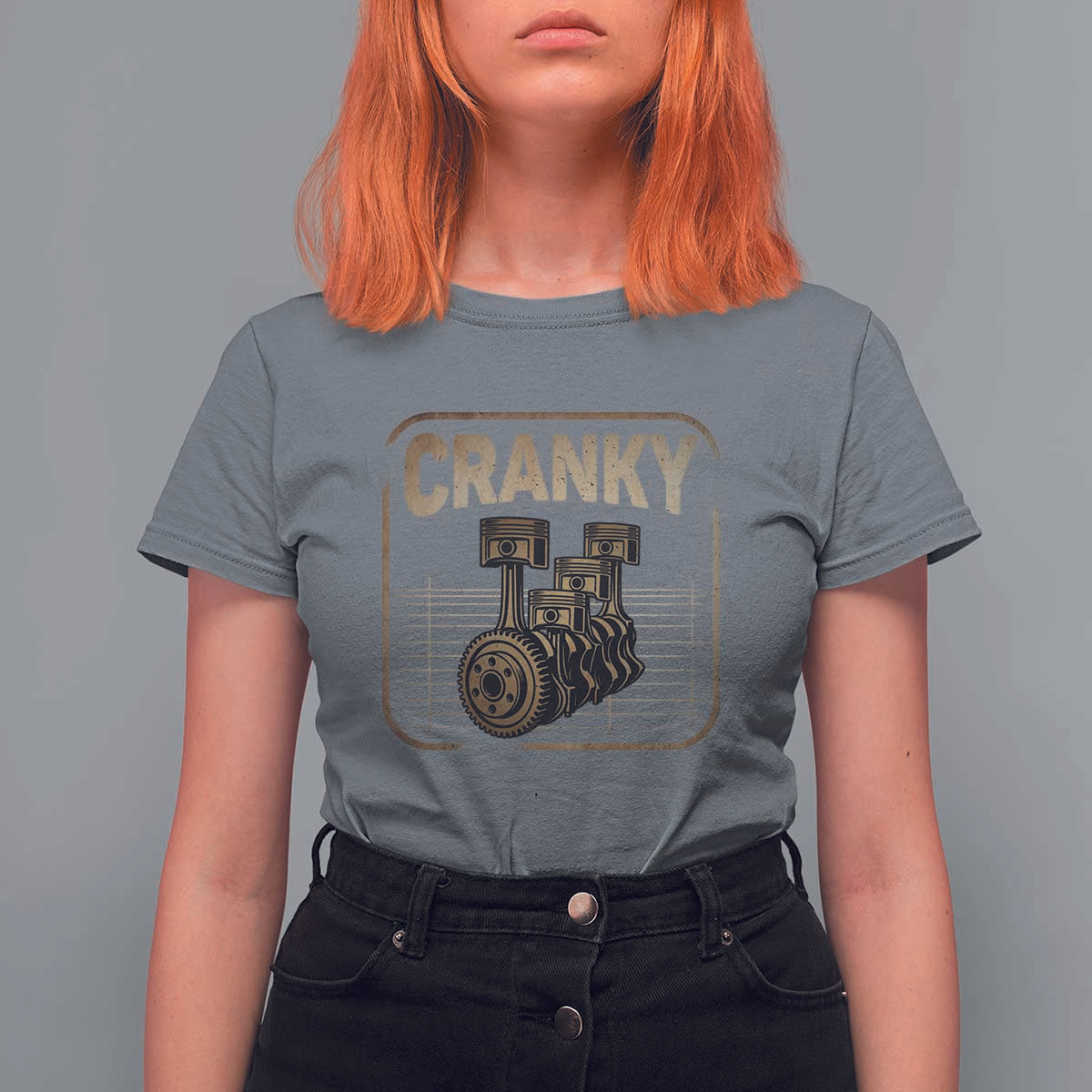 Funny Cranky Car Engine Crankshaft Cars Lover Mechanics T Shirt For Women Fathers Day - Wonder Print Shop