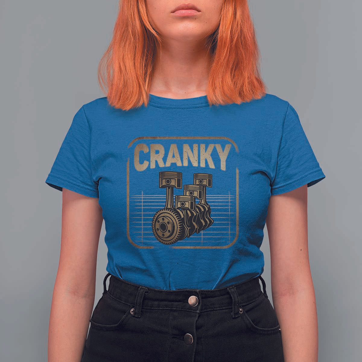 Funny Cranky Car Engine Crankshaft Cars Lover Mechanics T Shirt For Women Fathers Day - Wonder Print Shop