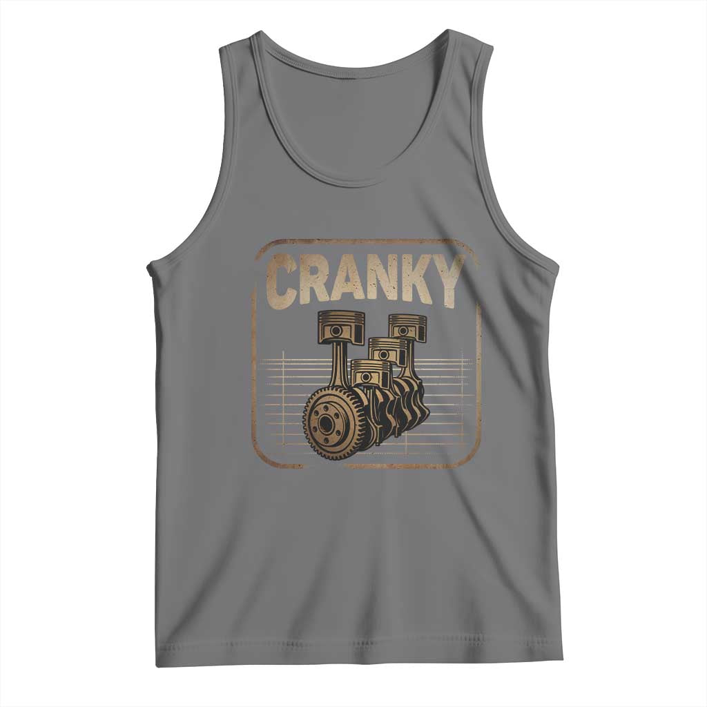 Funny Cranky Car Engine Crankshaft Cars Lover Mechanics Tank Top Fathers Day - Wonder Print Shop