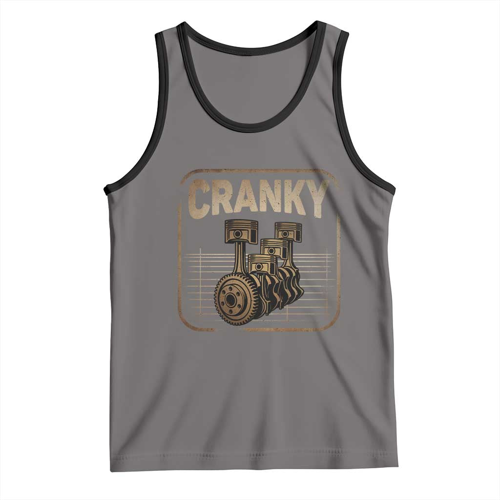 Funny Cranky Car Engine Crankshaft Cars Lover Mechanics Tank Top Fathers Day - Wonder Print Shop