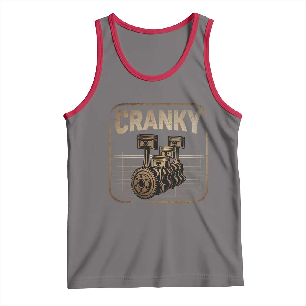 Funny Cranky Car Engine Crankshaft Cars Lover Mechanics Tank Top Fathers Day - Wonder Print Shop