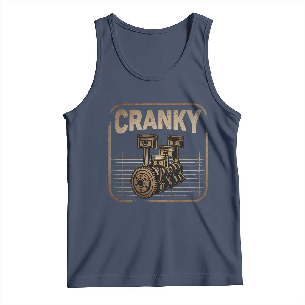 Funny Cranky Car Engine Crankshaft Cars Lover Mechanics Tank Top Fathers Day - Wonder Print Shop