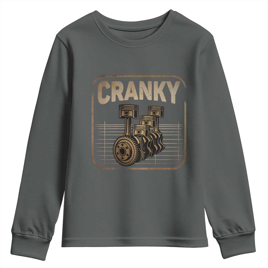 Funny Cranky Car Engine Crankshaft Cars Lover Mechanics Youth Sweatshirt Fathers Day - Wonder Print Shop
