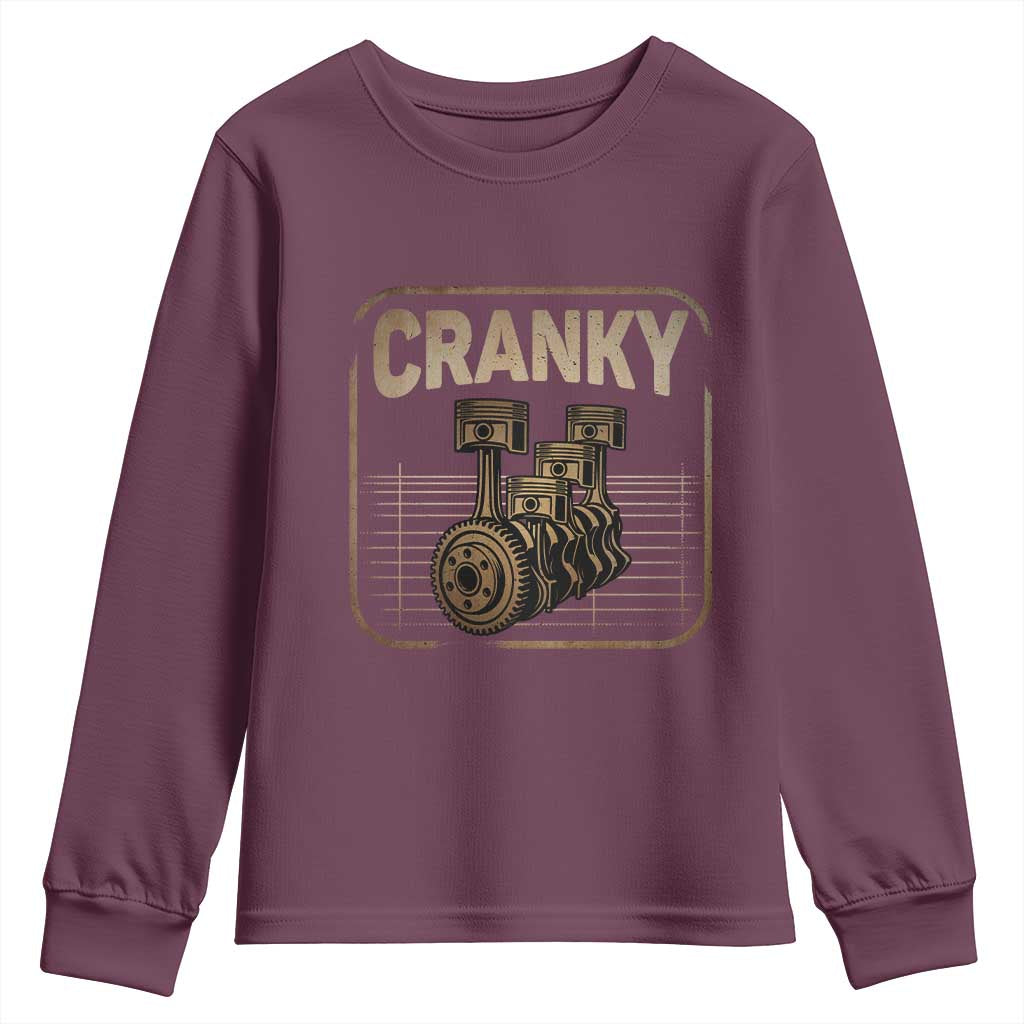 Funny Cranky Car Engine Crankshaft Cars Lover Mechanics Youth Sweatshirt Fathers Day - Wonder Print Shop