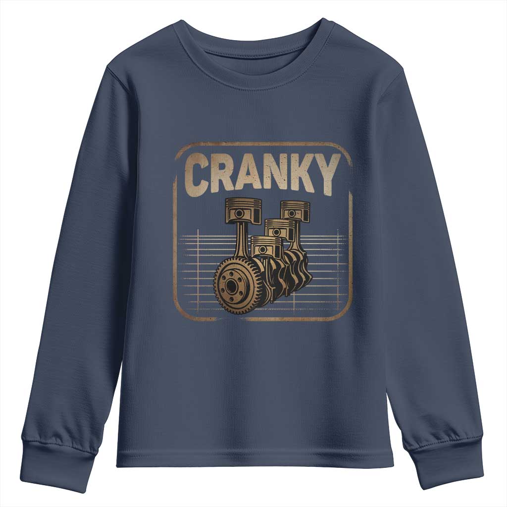 Funny Cranky Car Engine Crankshaft Cars Lover Mechanics Youth Sweatshirt Fathers Day - Wonder Print Shop