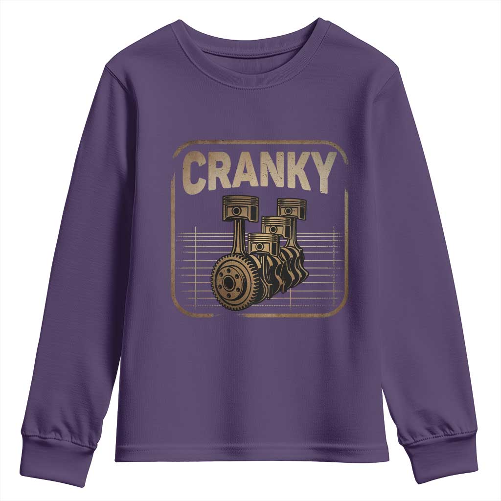 Funny Cranky Car Engine Crankshaft Cars Lover Mechanics Youth Sweatshirt Fathers Day - Wonder Print Shop