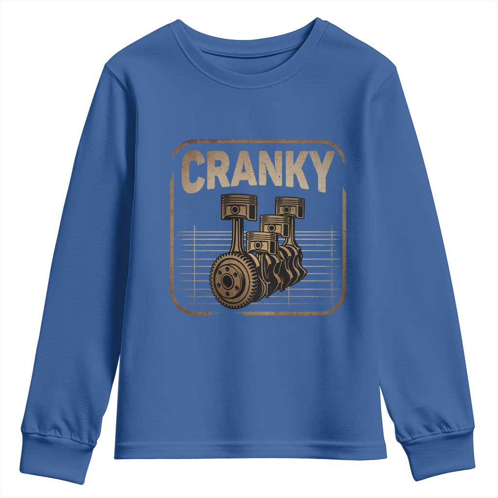 Funny Cranky Car Engine Crankshaft Cars Lover Mechanics Youth Sweatshirt Fathers Day - Wonder Print Shop