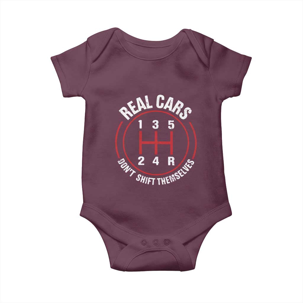 Funny Real Cars Dont Shift Themselves Baby Onesie Car Racing Manual - Wonder Print Shop