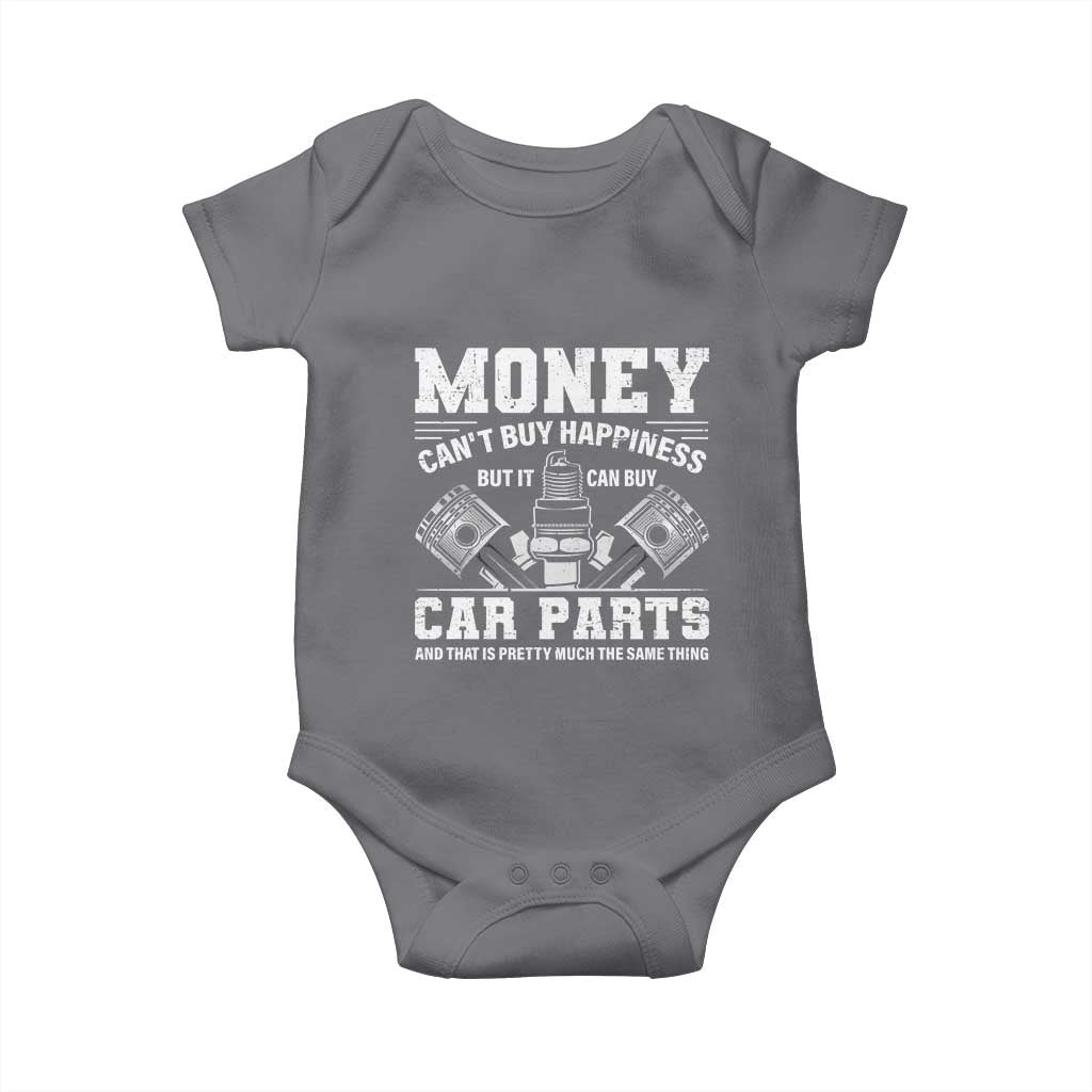 Funny Car Mechanic Gag Baby Onesie Money Cant Buy Happiness But It Can Buy Car Parts - Wonder Print Shop