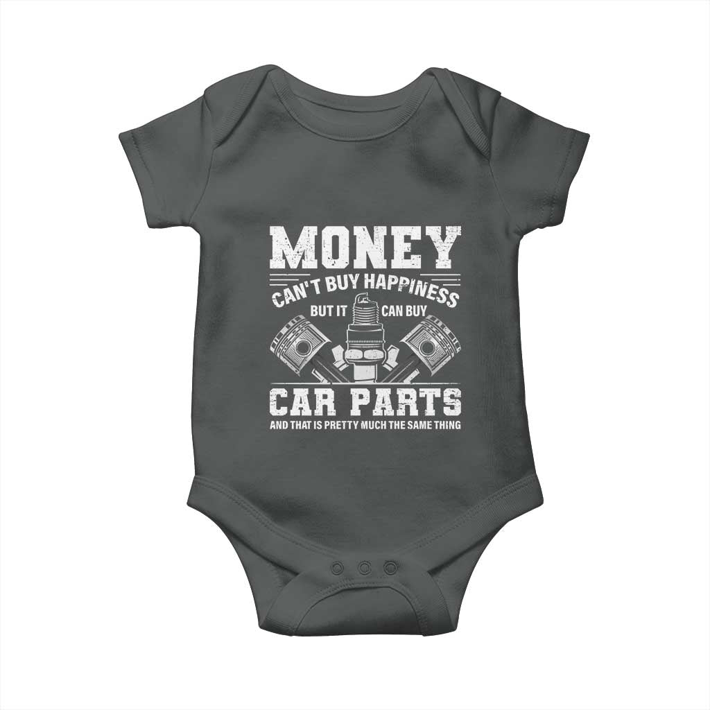 Funny Car Mechanic Gag Baby Onesie Money Cant Buy Happiness But It Can Buy Car Parts - Wonder Print Shop