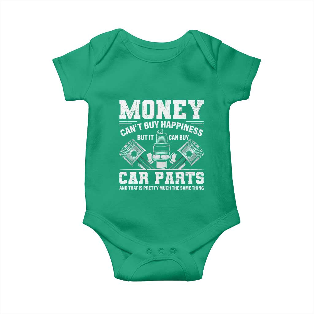 Funny Car Mechanic Gag Baby Onesie Money Cant Buy Happiness But It Can Buy Car Parts - Wonder Print Shop