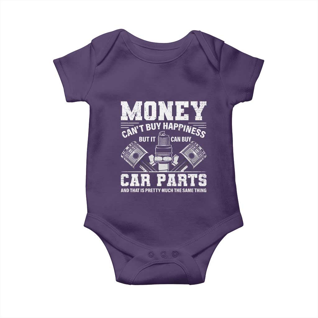 Funny Car Mechanic Gag Baby Onesie Money Cant Buy Happiness But It Can Buy Car Parts - Wonder Print Shop