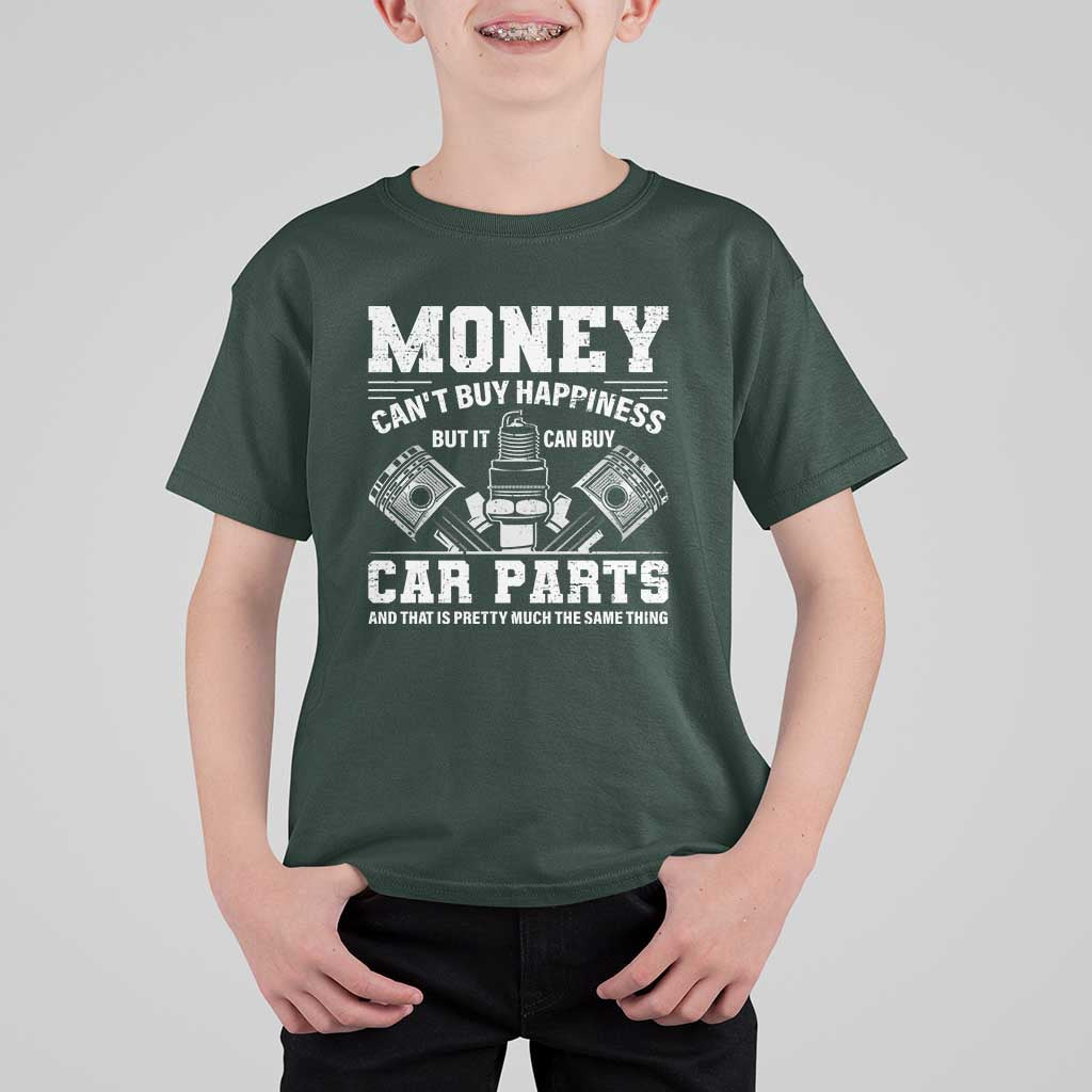 Funny Car Mechanic Gag T Shirt For Kid Money Cant Buy Happiness But It Can Buy Car Parts - Wonder Print Shop