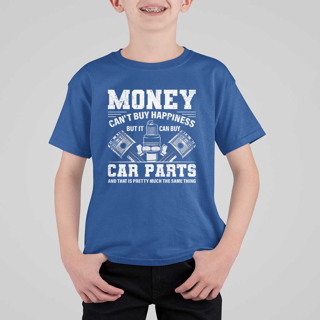 Funny Car Mechanic Gag T Shirt For Kid Money Cant Buy Happiness But It Can Buy Car Parts - Wonder Print Shop