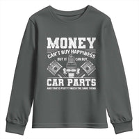Funny Car Mechanic Gag Youth Sweatshirt Money Cant Buy Happiness But It Can Buy Car Parts - Wonder Print Shop
