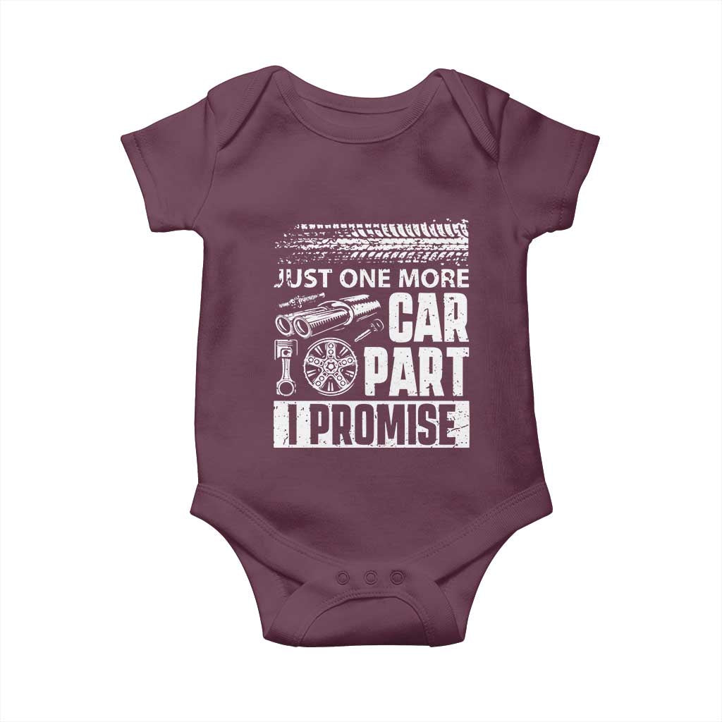 Funny Car Mechanic Just One More Car Part I Promise Baby Onesie Car Lover Gag - Wonder Print Shop