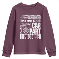 Funny Car Mechanic Just One More Car Part I Promise Youth Sweatshirt Car Lover Gag - Wonder Print Shop