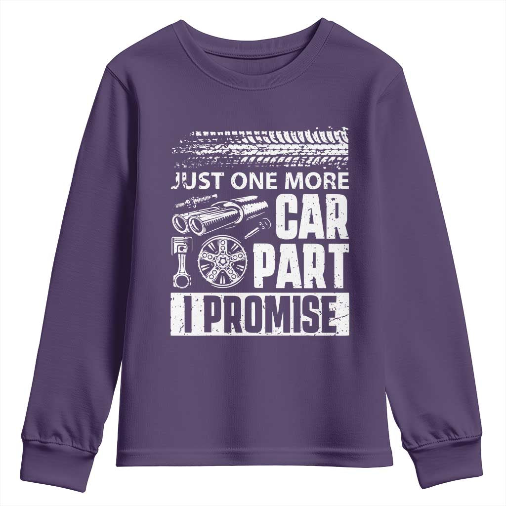 Funny Car Mechanic Just One More Car Part I Promise Youth Sweatshirt Car Lover Gag - Wonder Print Shop