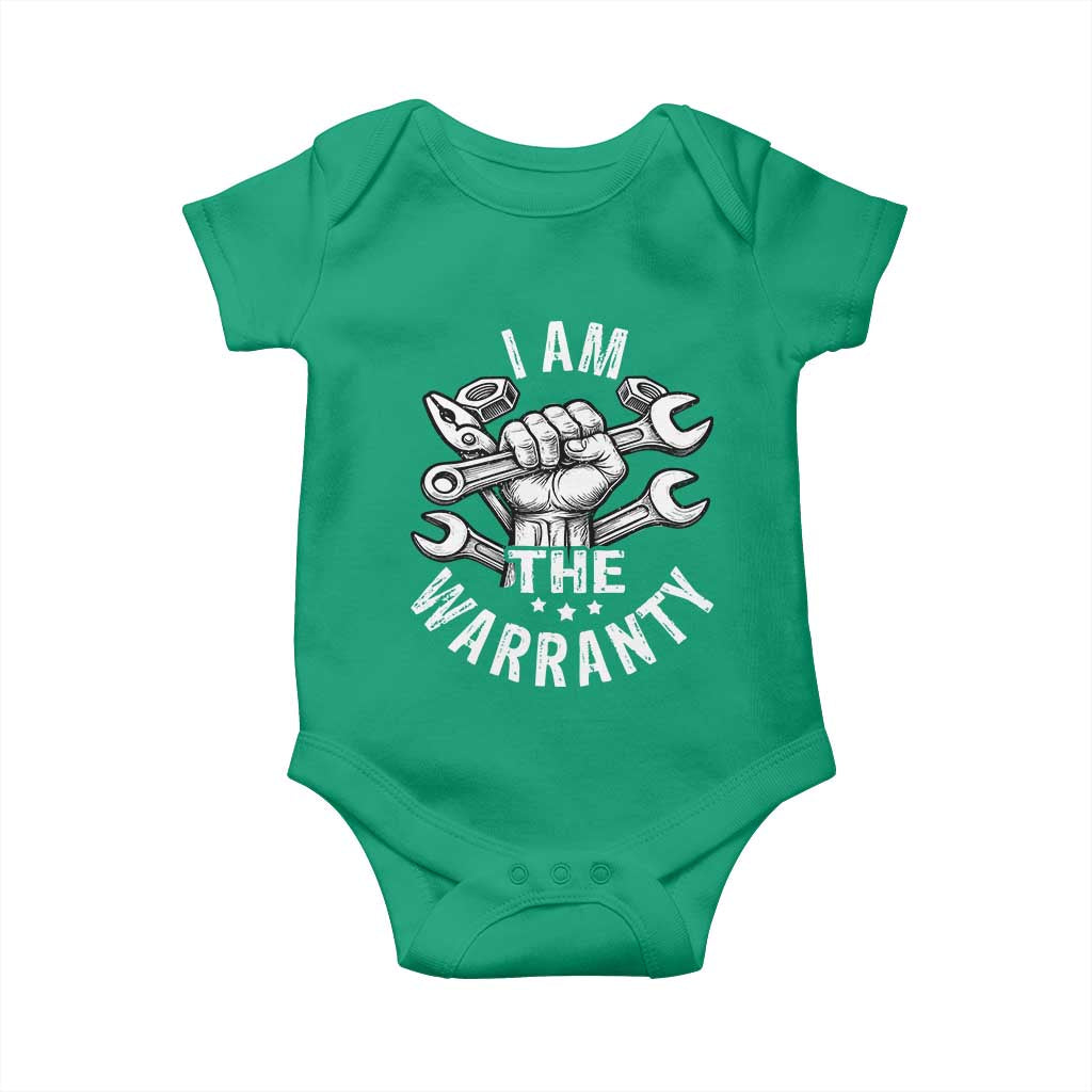 Funny I Am The Warranty Mechanic Baby Onesie Race Car Parts - Wonder Print Shop