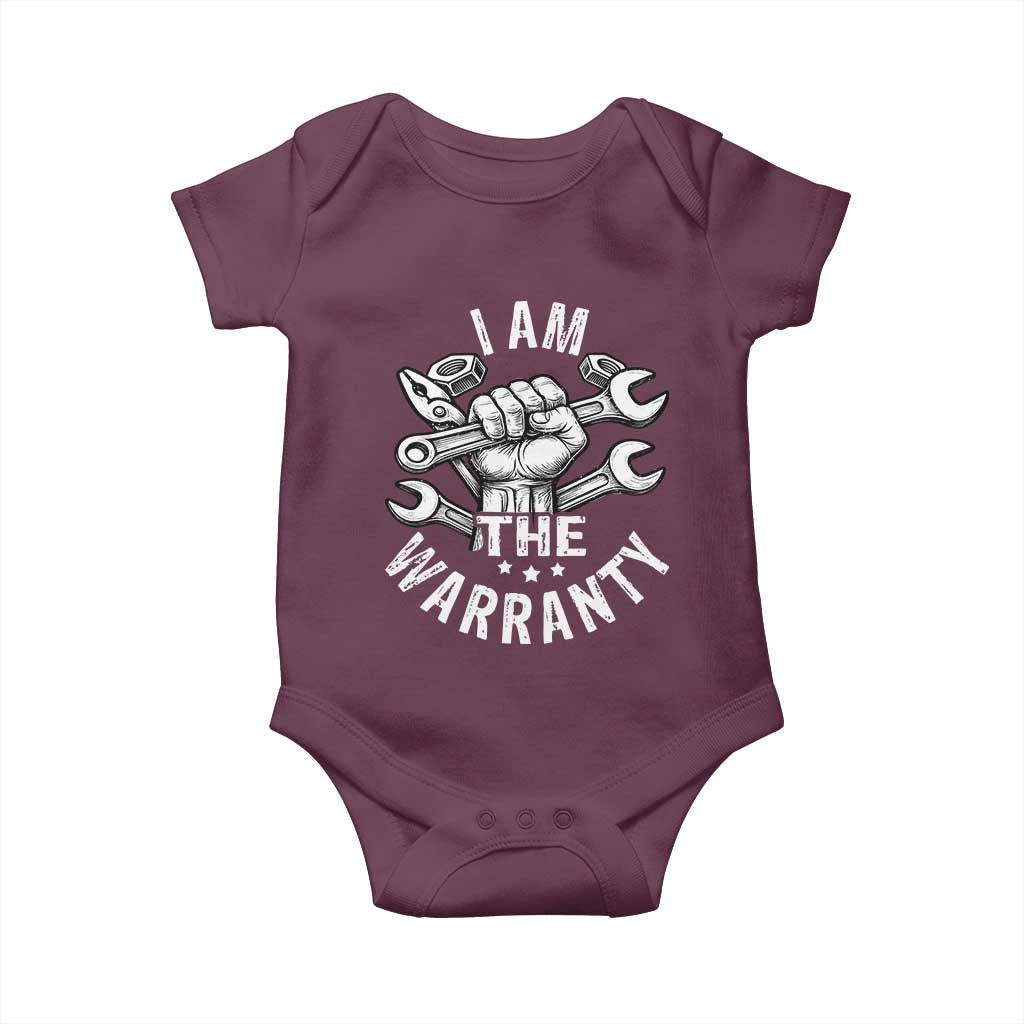 Funny I Am The Warranty Mechanic Baby Onesie Race Car Parts - Wonder Print Shop
