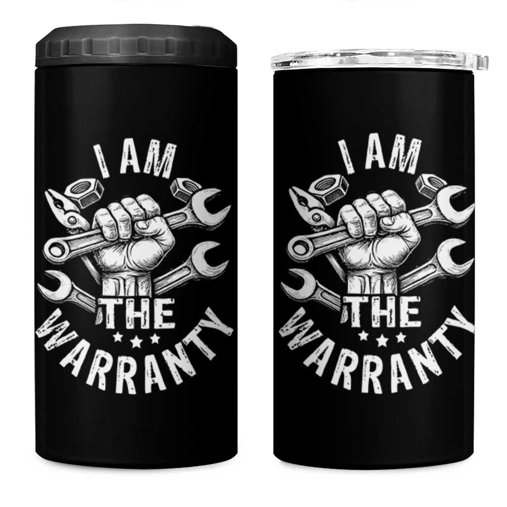 Funny I Am The Warranty Mechanic 4 in 1 Can Cooler Tumbler Race Car Parts - Wonder Print Shop