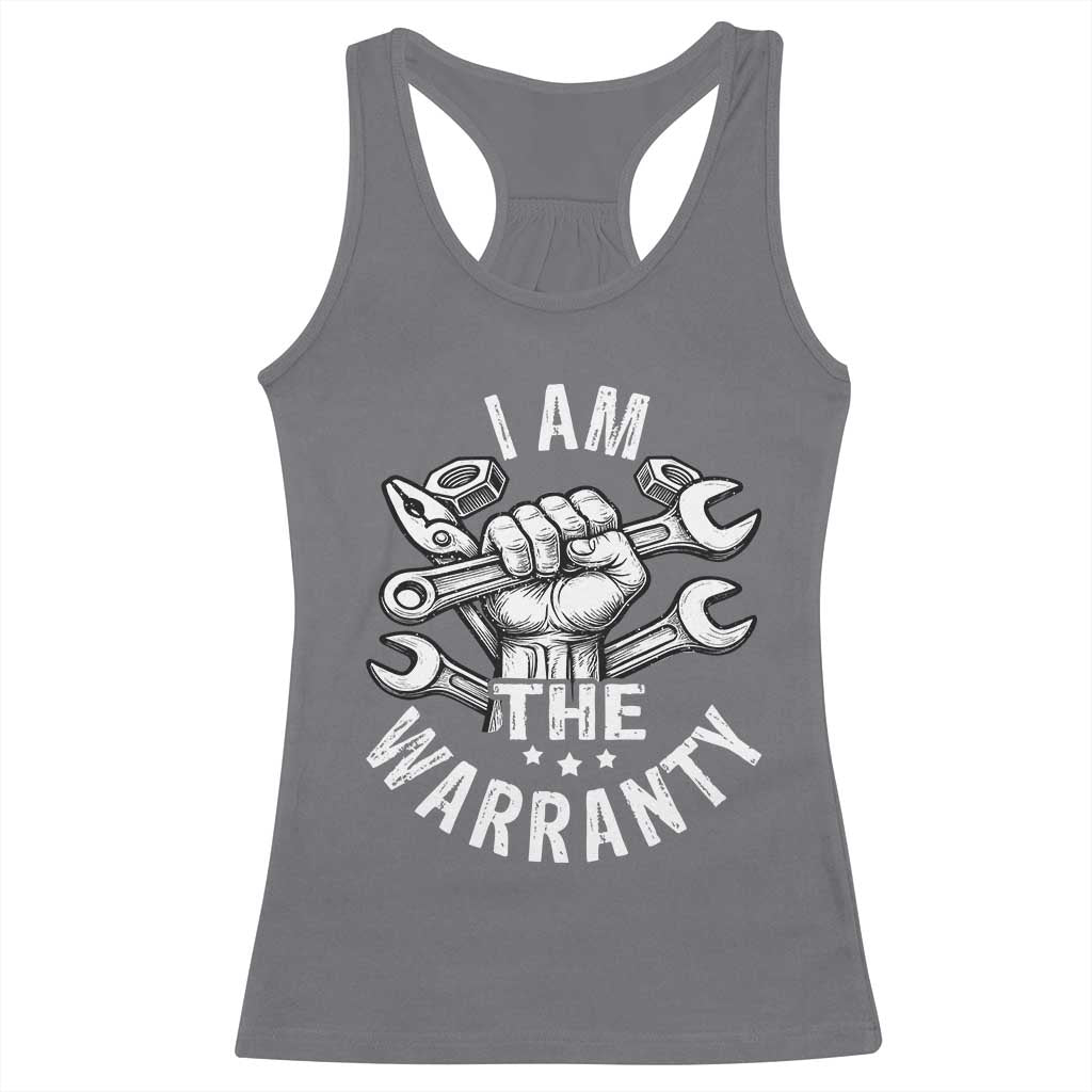 Funny I Am The Warranty Mechanic Racerback Tank Top Race Car Parts - Wonder Print Shop