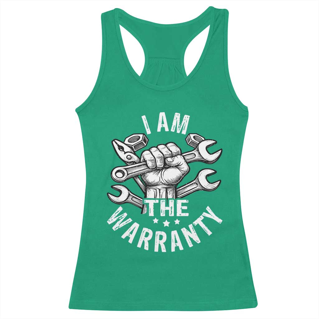 Funny I Am The Warranty Mechanic Racerback Tank Top Race Car Parts - Wonder Print Shop