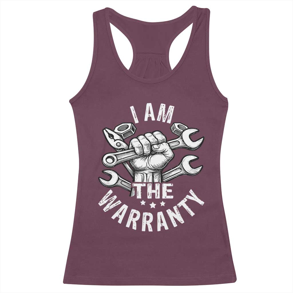 Funny I Am The Warranty Mechanic Racerback Tank Top Race Car Parts - Wonder Print Shop
