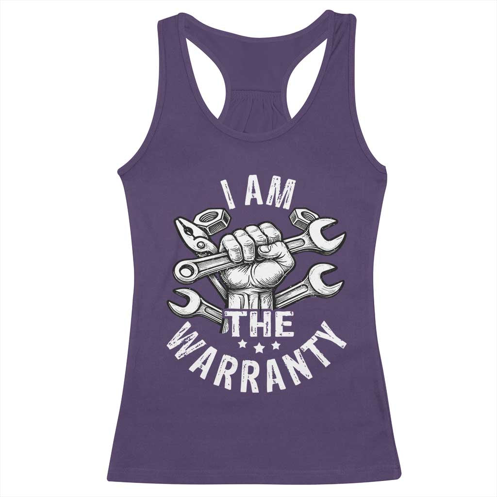 Funny I Am The Warranty Mechanic Racerback Tank Top Race Car Parts - Wonder Print Shop