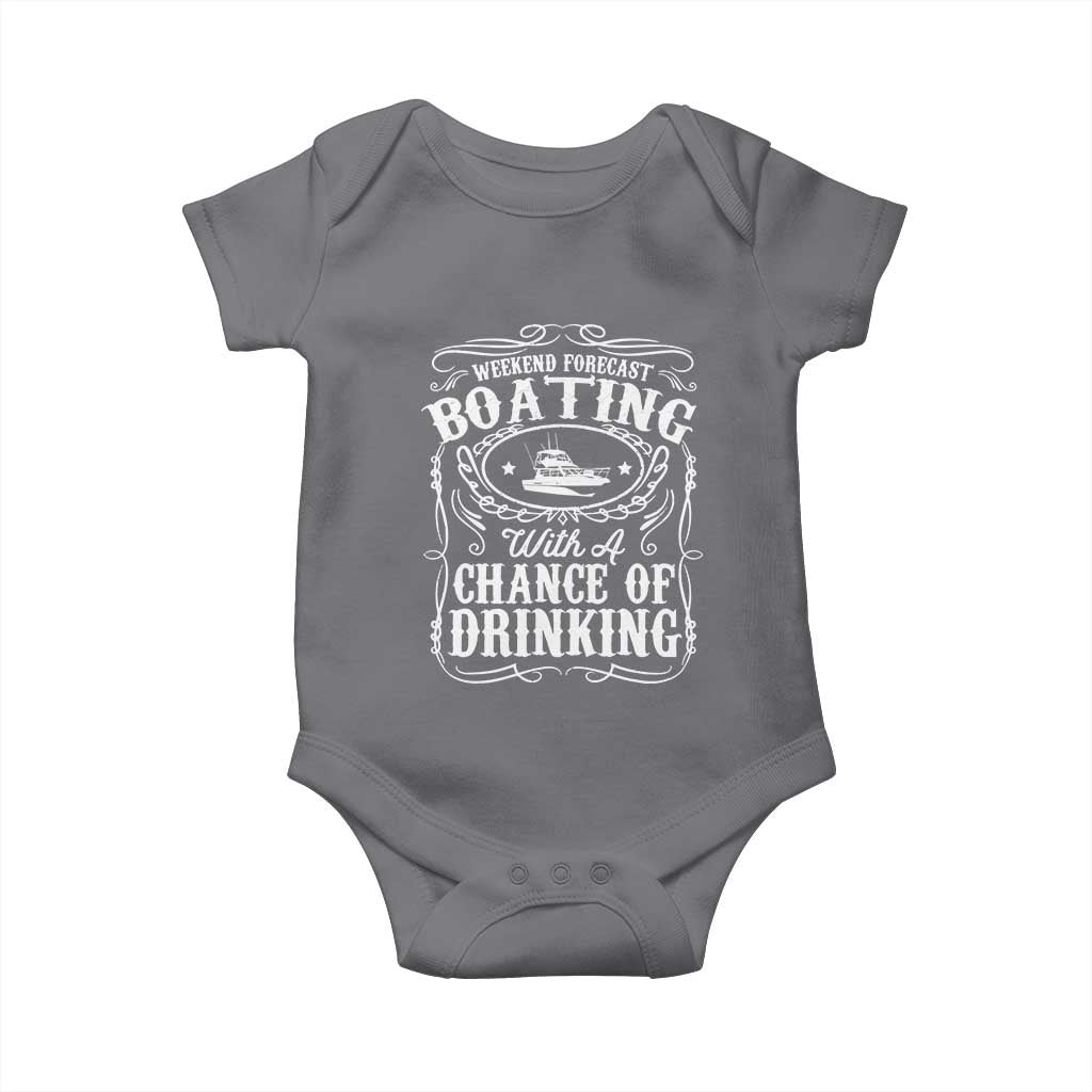 Funny Weekend Forecast Boating With A Chance Of Drinking Baby Onesie Pontoon Boat Captain - Wonder Print Shop