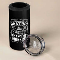 Funny Weekend Forecast Boating With A Chance Of Drinking 4 in 1 Can Cooler Tumbler Pontoon Boat Captain - Wonder Print Shop