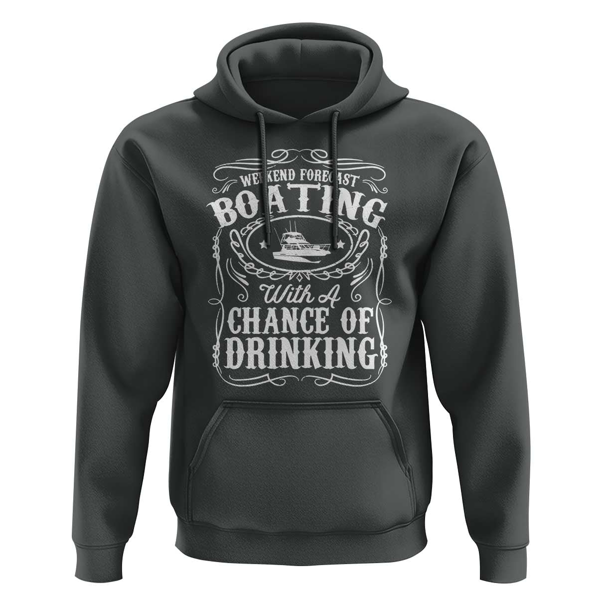 Funny Weekend Forecast Boating With A Chance Of Drinking Hoodie Pontoon Boat Captain - Wonder Print Shop
