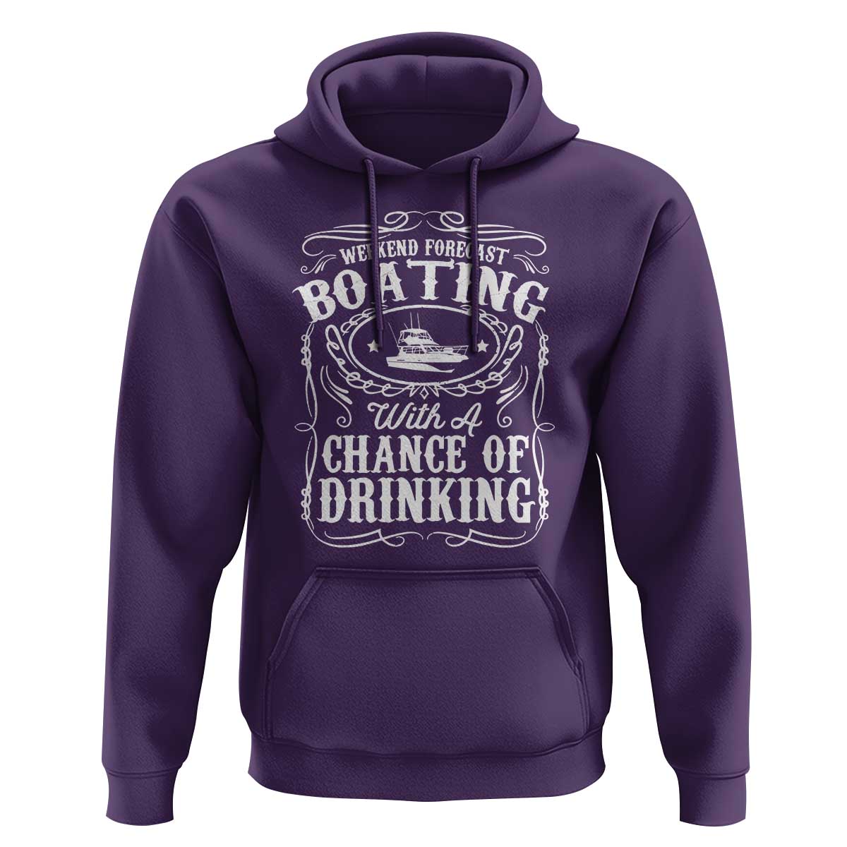 Funny Weekend Forecast Boating With A Chance Of Drinking Hoodie Pontoon Boat Captain - Wonder Print Shop
