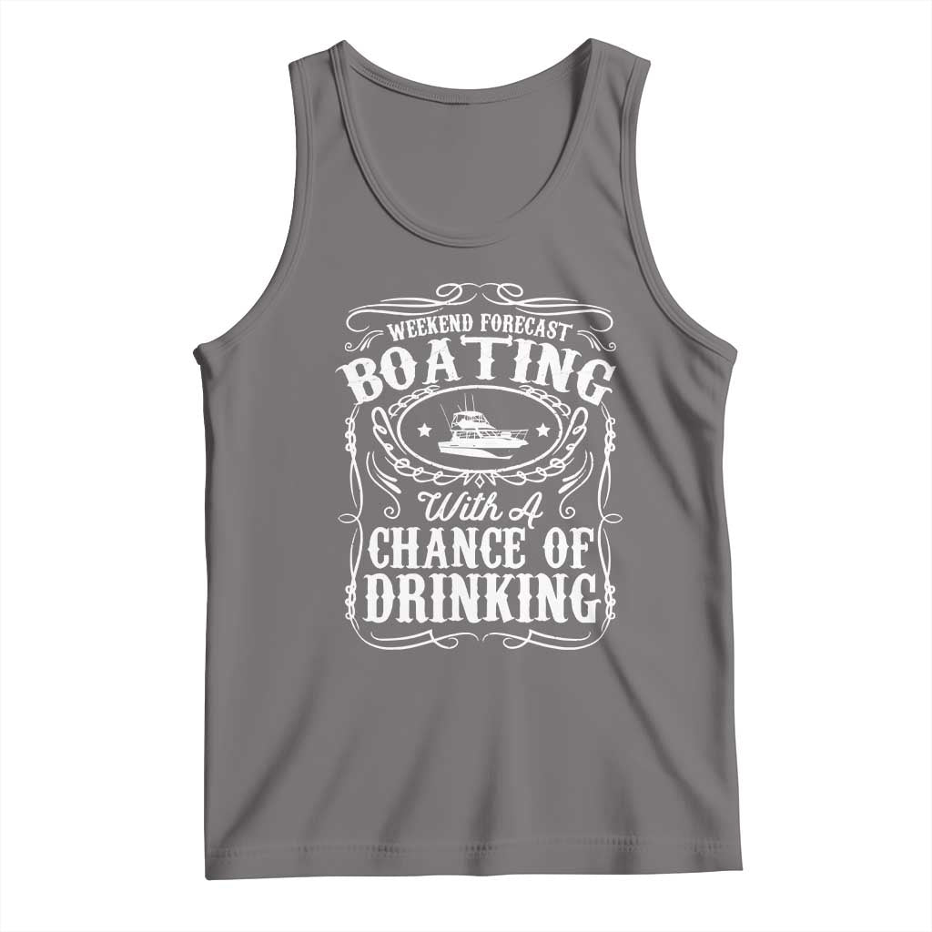 Funny Weekend Forecast Boating With A Chance Of Drinking Tank Top Pontoon Boat Captain - Wonder Print Shop