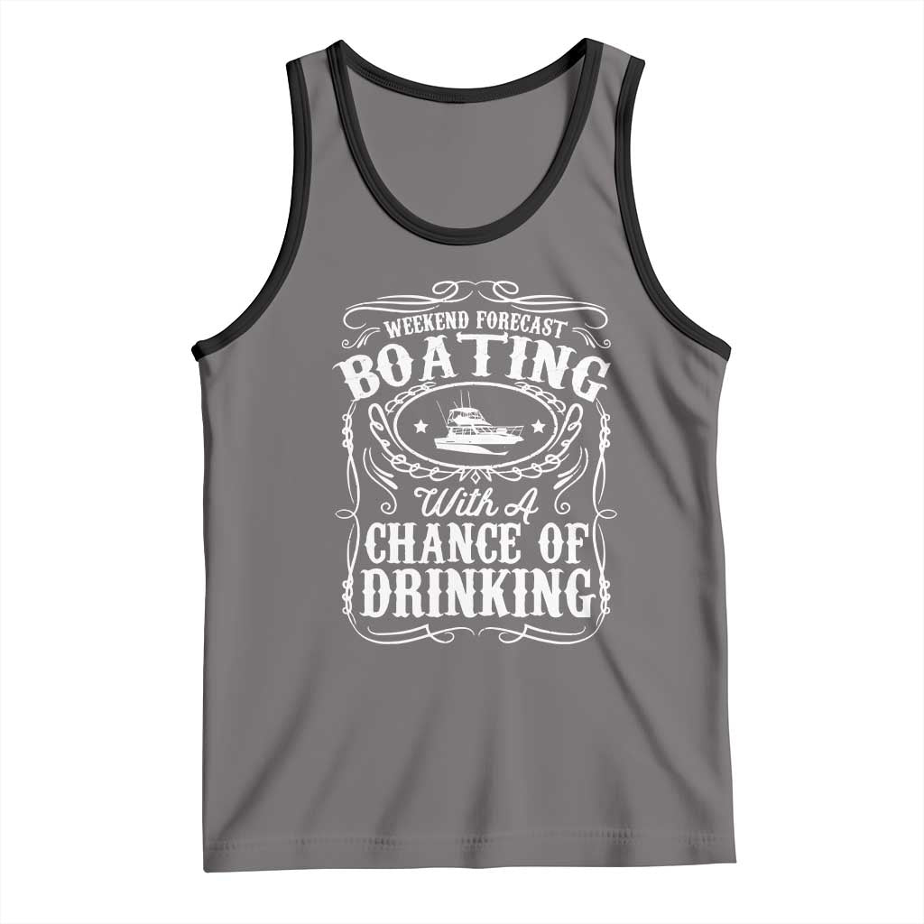 Funny Weekend Forecast Boating With A Chance Of Drinking Tank Top Pontoon Boat Captain - Wonder Print Shop