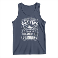 Funny Weekend Forecast Boating With A Chance Of Drinking Tank Top Pontoon Boat Captain - Wonder Print Shop